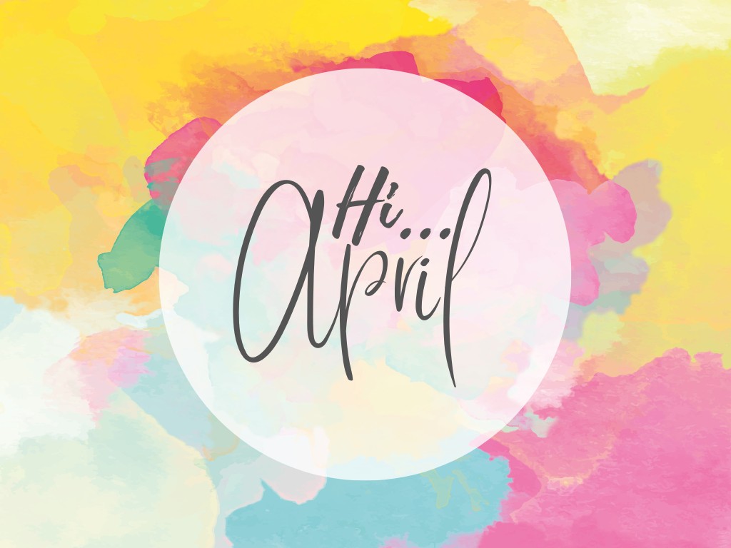 Pastel colored graphic that says Hi April.